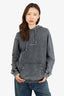 Saint Laurent Grey Acid Wash Logo Hoodie Size Small