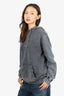 Saint Laurent Grey Acid Wash Logo Hoodie Size Small