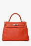Hermès 2011 9M Salmon Togo Leather Kelly 28 Top Handle with Strap
