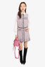 Maje Pink/White Tweed Ratri 2-in-1 Belted Mini Dress Size 38