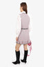 Maje Pink/White Tweed Ratri 2-in-1 Belted Mini Dress Size 38