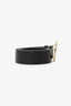 Gucci Black Leather Interlocking Buckle Belt