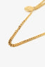 Celine Gold Tone Multi Chain Two Coin Brooch