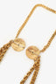 Celine Gold Tone Multi Chain Two Coin Brooch