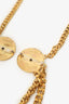 Celine Gold Tone Multi Chain Two Coin Brooch