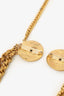 Celine Gold Tone Multi Chain Two Coin Brooch