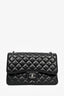 Pre-Loved Chanel™ 2015-16 Black Lambskin Leather Quilted Jumbo Double Flap