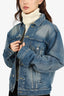 Balenciaga Blue 2017 Campaign Logo Denim Distressed Jacket Size 48