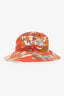 Hèrmes Orange Printed Cotton/Linen Sun Hat