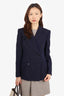 Ralph Lauren Purple Label Navy Blue Wool/Silk Double Breasted Blazer Size 4