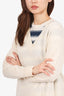 Vince Cream Cashmere V-Neck Sweater Size X-Small