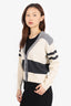 Brunello Cucinelli Grey/Cream Tricolour Virgin Wool/Cashmere/Silk Cardigan Size L