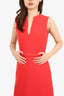 Victoria Victoria Beckham Coral Wool Blend Sleeveless Midi Dress With Belt Size 6 US
