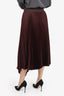 Joseph Burgundy Pleated Midi Skirt Size 38