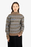 Isabel Marant Etoile Brown Printed Wool Mock Neck Sweater Size 38
