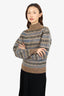 Isabel Marant Etoile Brown Printed Wool Mock Neck Sweater Size 38