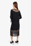 Valentino Runway Black Crepe Silk Macramé Dress Size 6 US