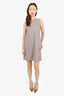 Brunello Cucinelli Grey Felted Virgin Wool Sleeveless Shift Dress Size M