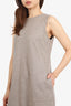 Brunello Cucinelli Grey Felted Virgin Wool Sleeveless Shift Dress Size M