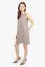 Brunello Cucinelli Grey Felted Virgin Wool Sleeveless Shift Dress Size M
