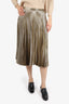Ralph Lauren Purple Label Gold Pleated Midi Skirt Size 2