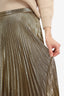 Ralph Lauren Purple Label Gold Pleated Midi Skirt Size 2
