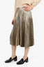 Ralph Lauren Purple Label Gold Pleated Midi Skirt Size 2