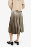 Ralph Lauren Purple Label Gold Pleated Midi Skirt Size 2