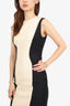 Christian Dior Cream/Black Sleeveless Virgin Wool Pencil Dress Size 6