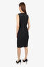 Christian Dior Cream/Black Sleeveless Virgin Wool Pencil Dress Size 6