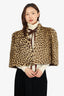 Vintage Brown Genuine Leopard Fur Shoulder Pad Cape