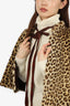 Vintage Brown Genuine Leopard Fur Shoulder Pad Cape