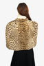 Vintage Brown Genuine Leopard Fur Shoulder Pad Cape