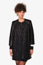 Valentino Black Lace/Leather Coat Size 8