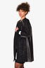 Valentino Black Lace/Leather Coat Size 8