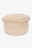 Ruslan Baginskiy Cream Cotton Faux Pearl Embellished Baker Boy Cap Size S