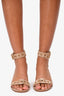 Gianvito Rossi Taupe Suede Buckle Ankle Strap Sandals Size 37.5