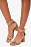 Gianvito Rossi Taupe Suede Buckle Ankle Strap Sandals Size 37.5