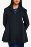 Jil Sander Navy Blue Llama Coat Size 36