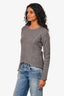Helmut Lang Grey/Taupe Knit Sweater Size S