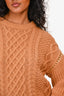 Self-Portrait Brown Cotton/Wool Knit Lace Detailed Sweater Size M