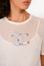 Pre-Loved Chanel™ White Crochet Embroidered CC T-Shirt Size 36