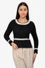 Pre-Loved Chanel™ Black/White Wool Sweater Size 34