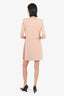 Gucci Blush Pink/Black Knit Front Zip Short Sleeve Mini Dress Size Large