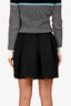 Maje Black A-line Pleated Zip-Up Mini Skirt Size 1