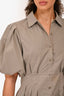 Jonathan Simkhai Saje Green Cotton Puff Sleeve Mini Dress Size 0