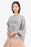 Ganni Grey Long-Sleeve Smiley Face Sweater Size Small/Medium