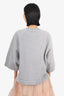Ganni Grey Long-Sleeve Smiley Face Sweater Size Small/Medium