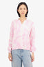Ellie Mae Pink/White Collard with Neck Sweater Size X-Small