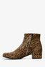 Saint Laurent Leopard Velvet Ankle Booties Size 39